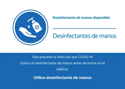 Instrucciones de uso del desinfectante de manos azul
