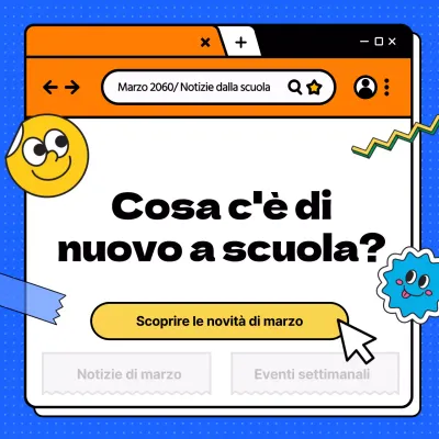 Guida alle notizie della scuola Browser blu e arancione