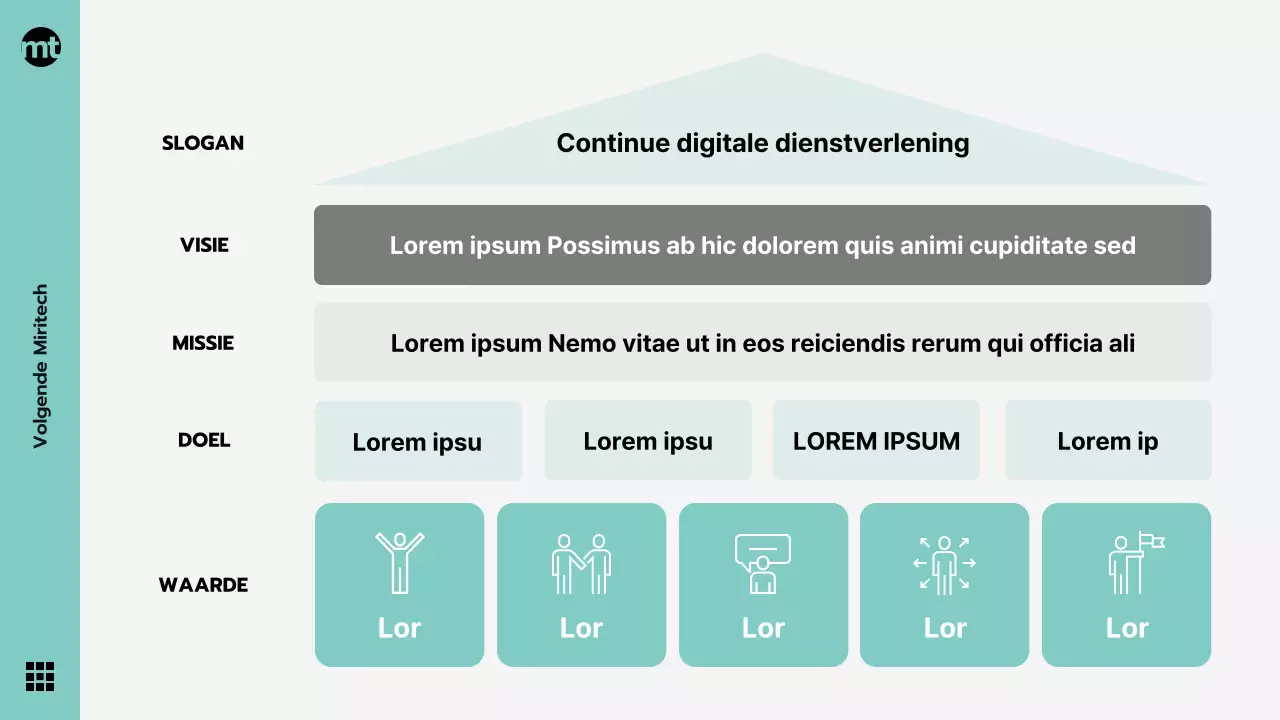 Modern zakelijk promotiemateriaal in mint en grijs, bedrijfsvisie, vieringen en presentaties thema