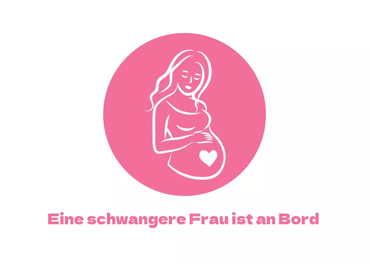 Weiß rosa einfache Linie Symbol Schwangere Frauen Boarding Fahrzeug Führung