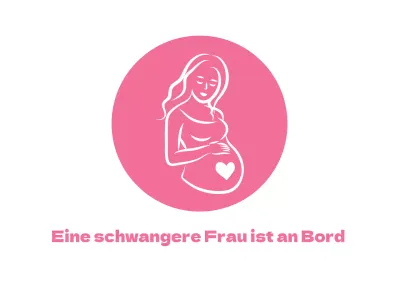 Weiß rosa einfache Linie Symbol Schwangere Frauen Boarding Fahrzeug Führung