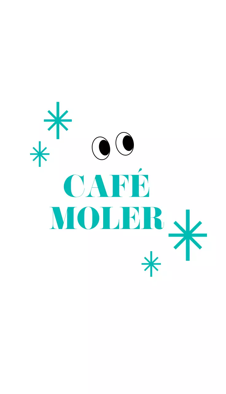 Sencilla tarjeta de visita gráfica turquesa para una cafetería