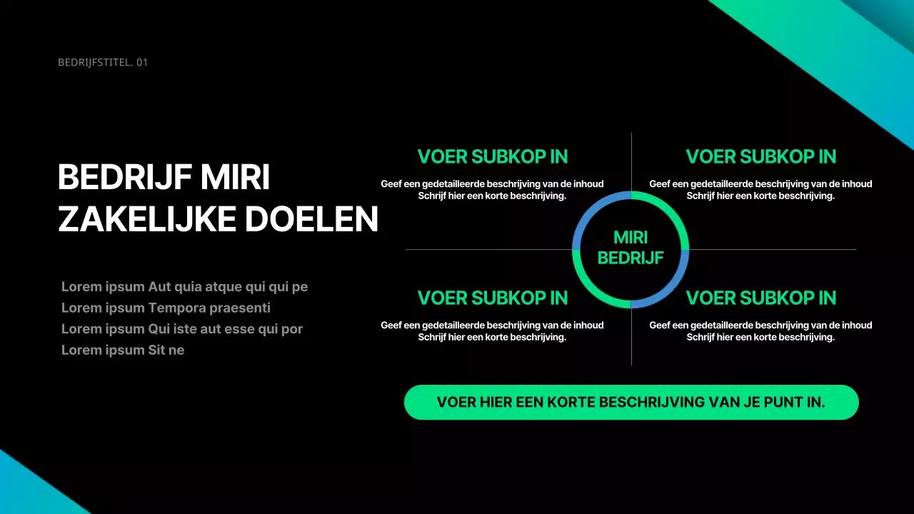 Zakelijk in zwart en verlopen