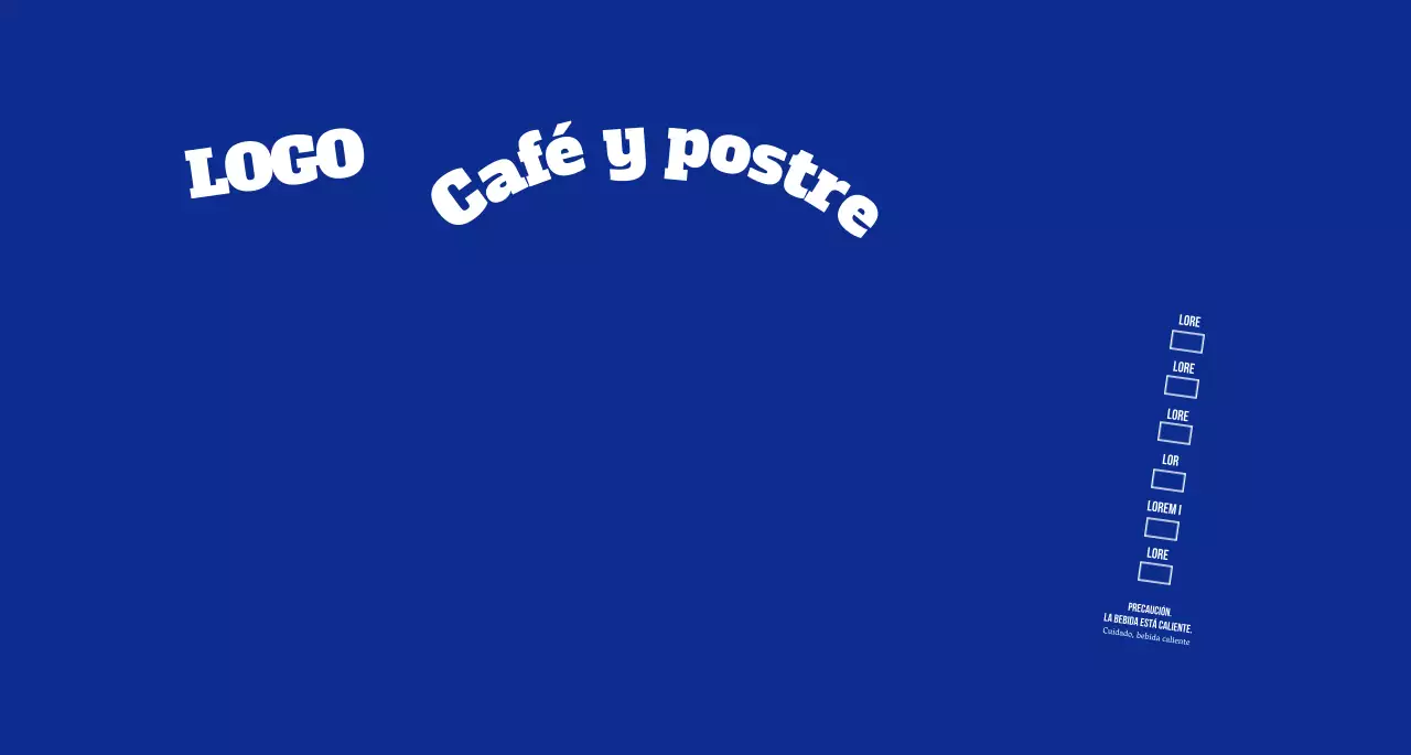 Logotipo de estilo limpio en azul marino oscuro y blanco para una cafetería