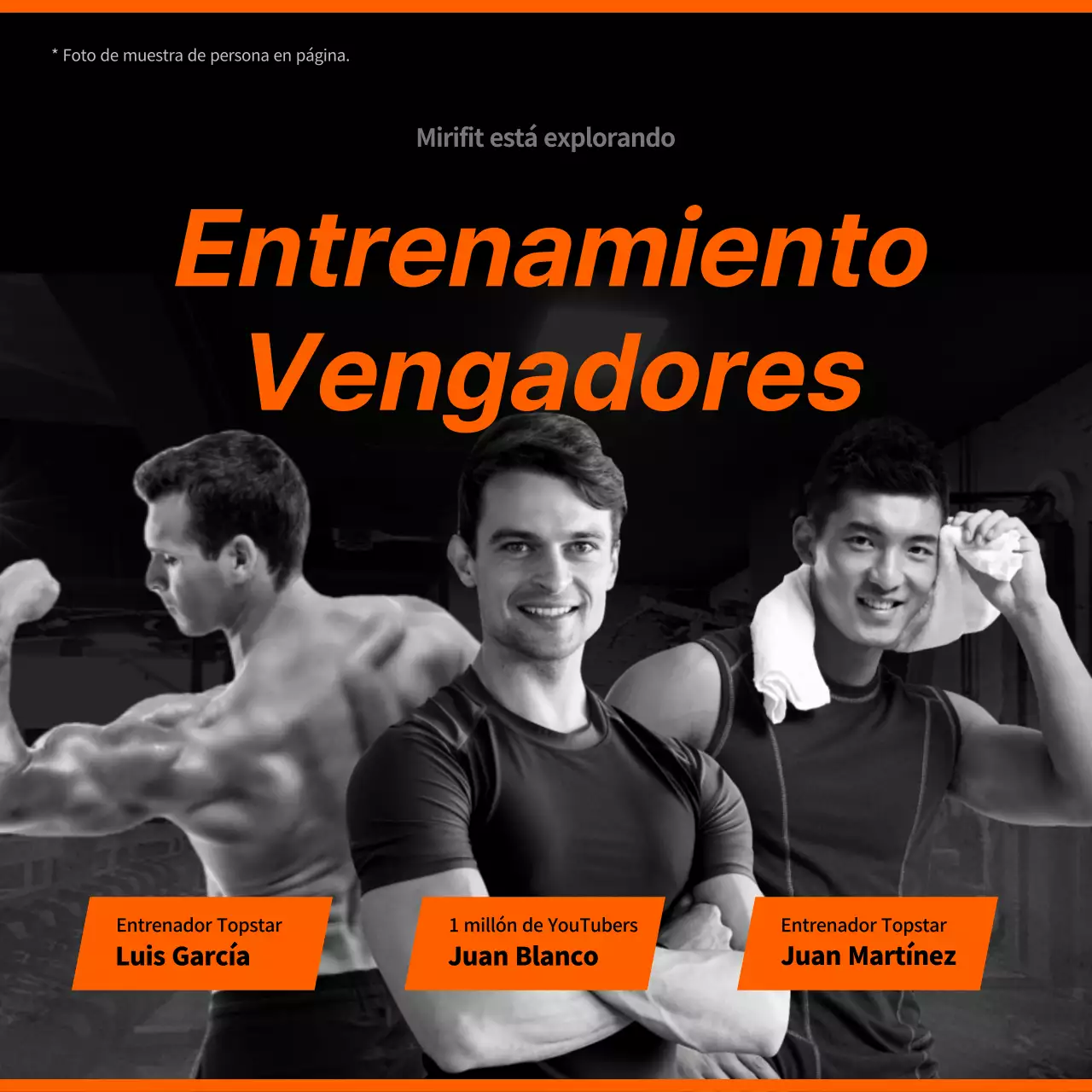 Presentación de los servicios a domicilio en negro y naranja