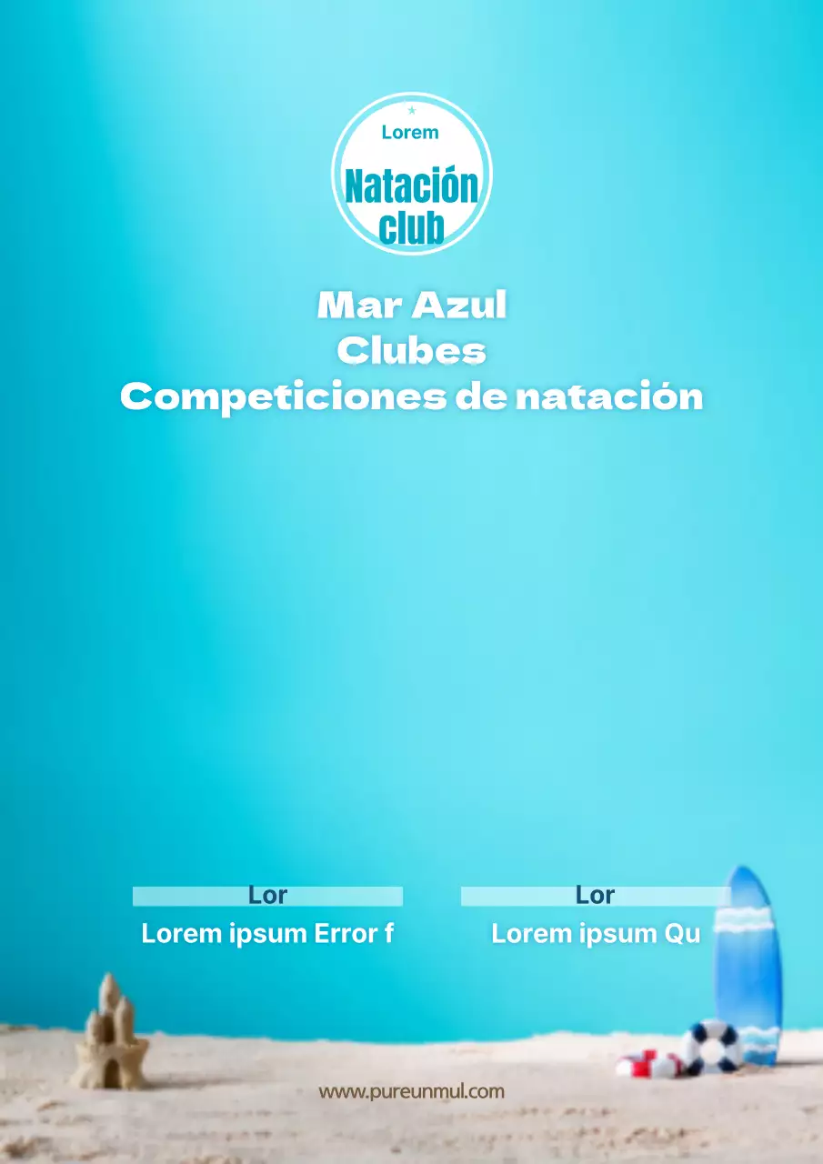 Promociona la competición de natación de tu club con una foto de la playa azul