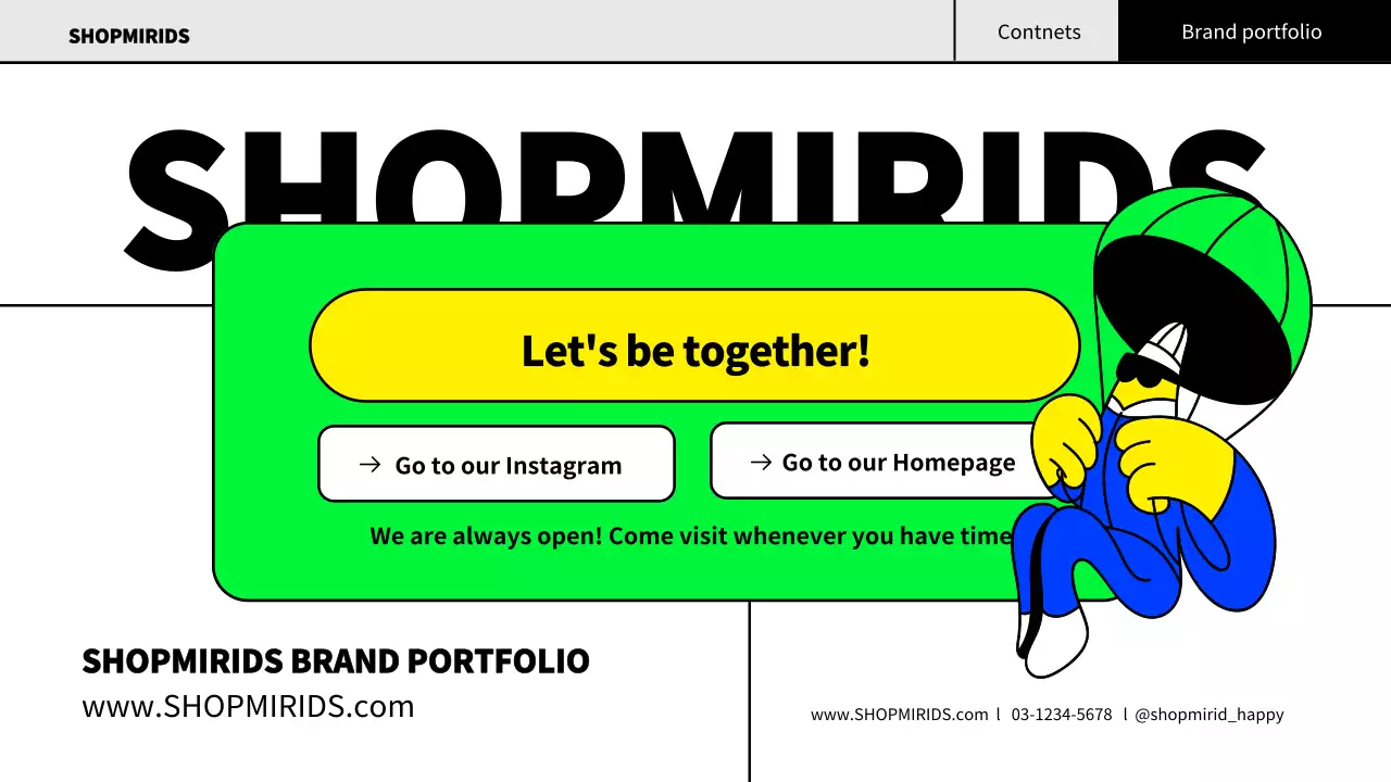 カラフル ポップ ブランド ポートフォリオ プレゼンテーション