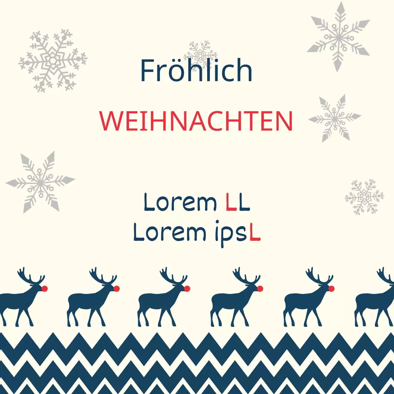 Elfenbeinfarbene marineblaue illustrierte Etiketten für Weihnachtsgrüße