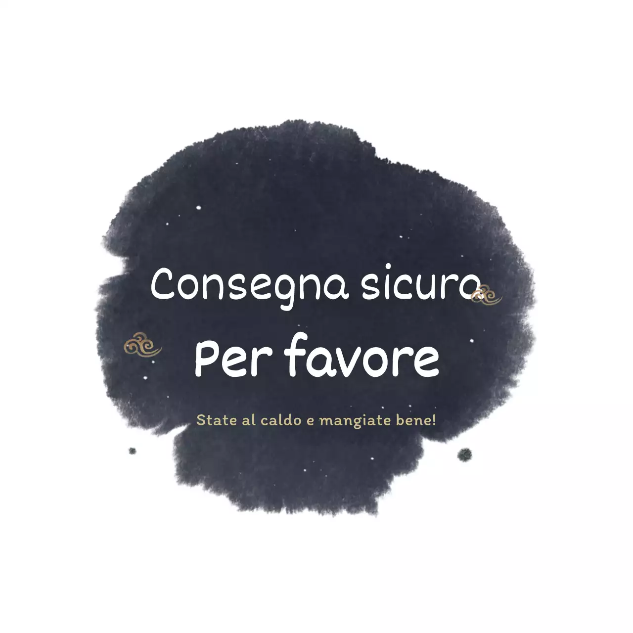 Concetto di consegna sicura con inchiostro a pennello in bianco e nero