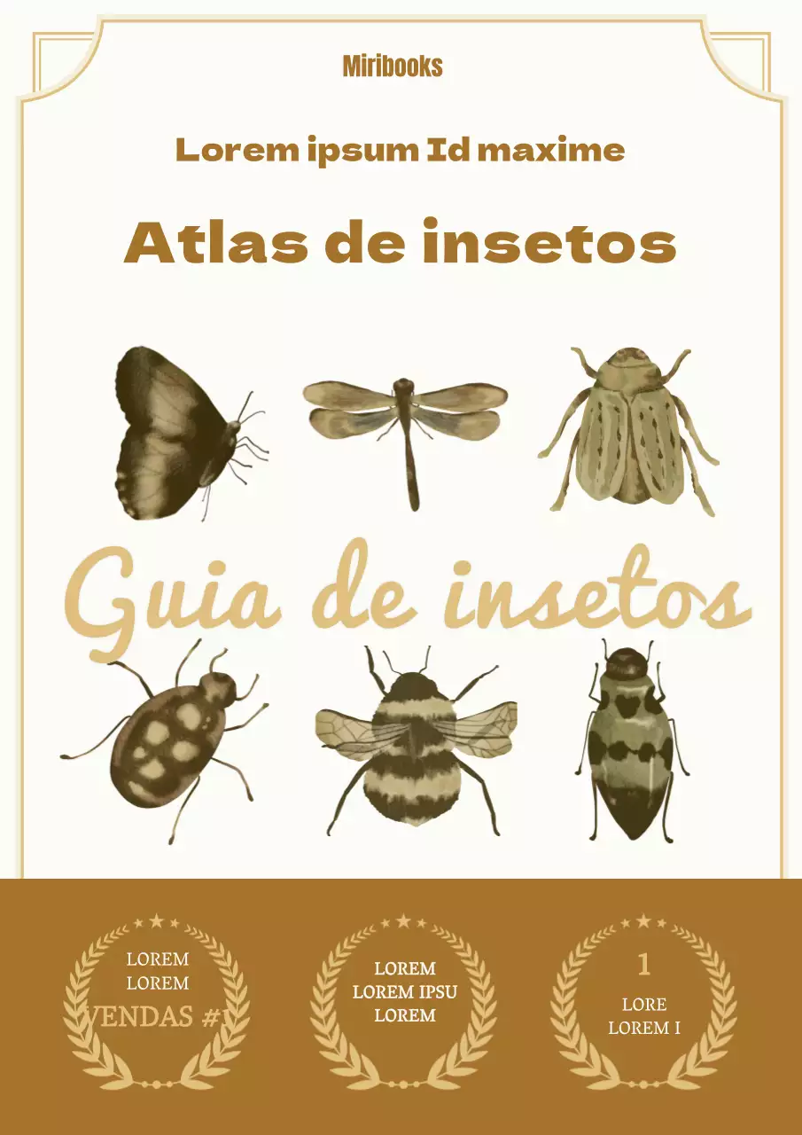 Um atlas entomológico enciclopédia educativa ecológica de inspiração castanha e vintage
