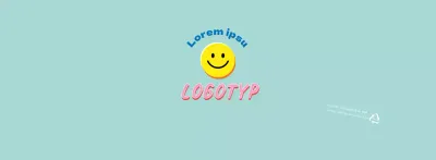 Blau Niedliche Illustration Schriftzug Cafe