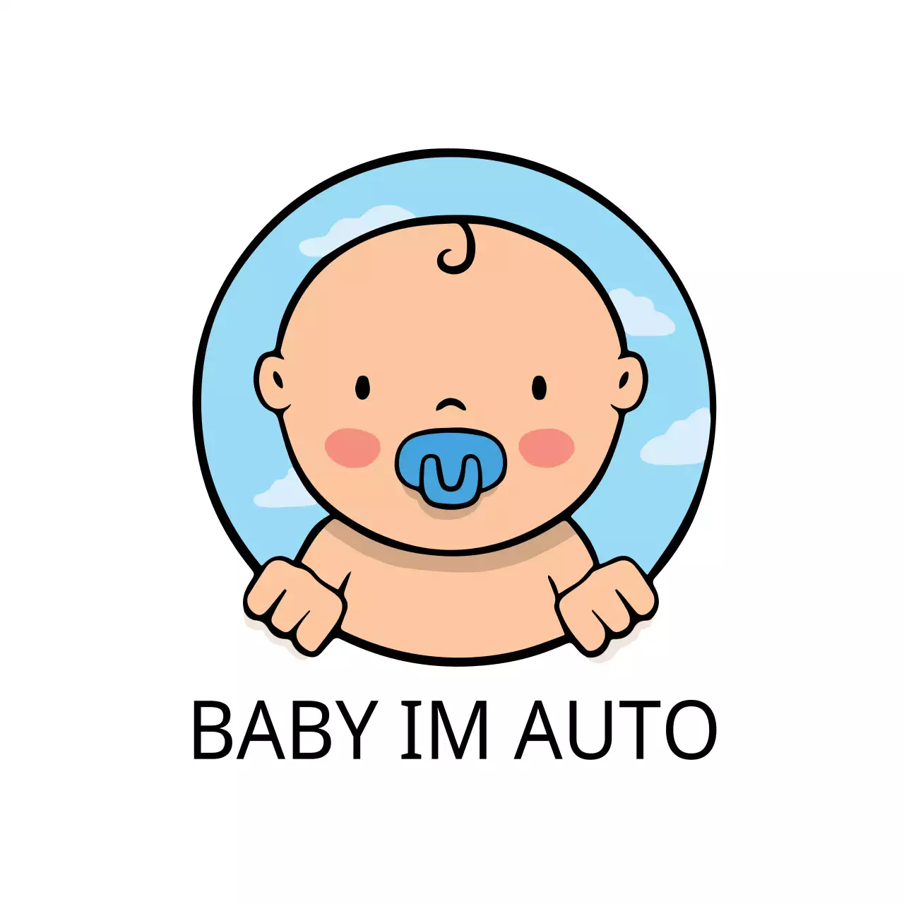 Weißes sauberes Baby Illustration mit Kind reiten