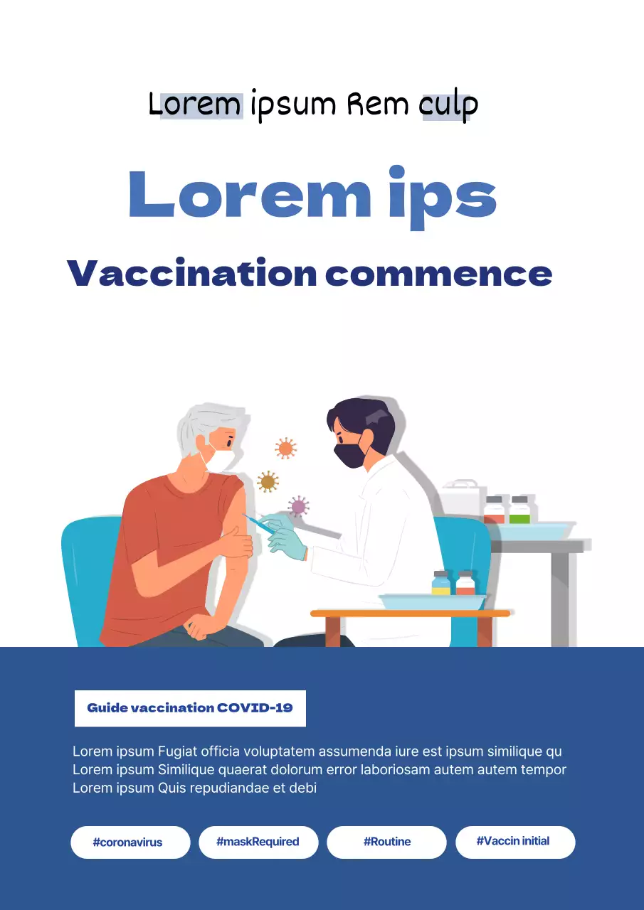 Dépliant de vaccination COVID-19 simple et bleu