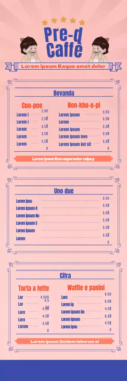 Banner di caffè illustrato retrò con sfondo rosa vintage