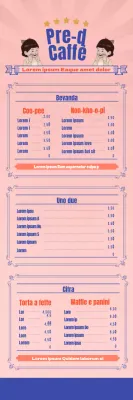 Banner di caffè illustrato retrò con sfondo rosa vintage