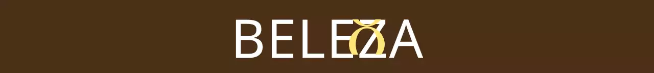 Estilo de logótipo de texto simples e emocional com pontos do alfabeto em castanho, branco e amarelo para promoção e promoção de loja de beleza