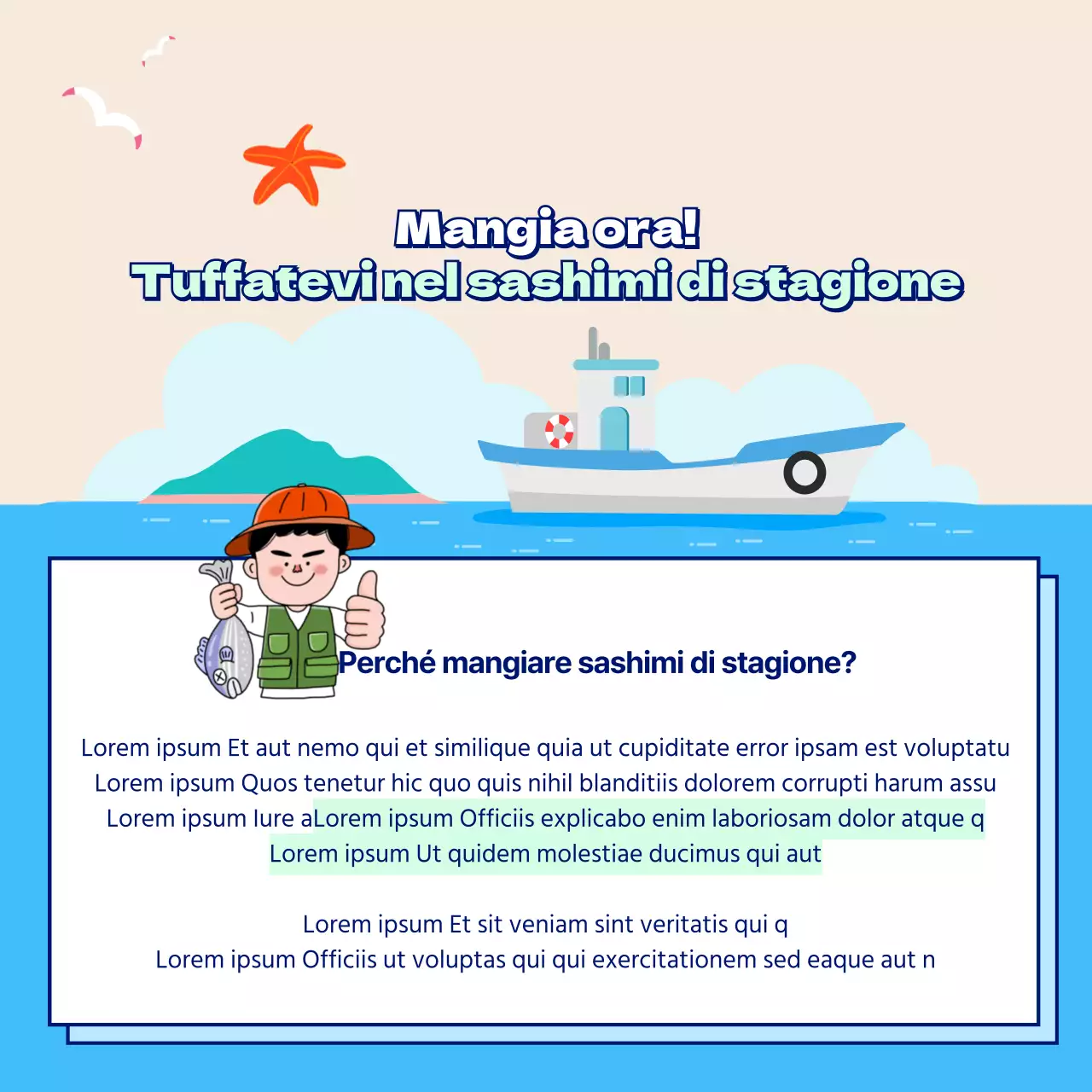 Una guida mensile al sashimi di stagione in Blue CardNews