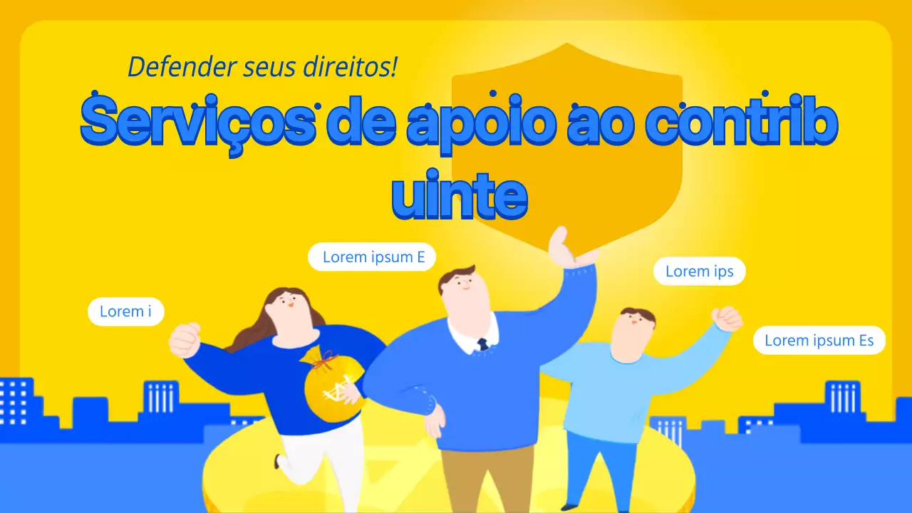 Informação do advogado do contribuinte num conceito de ilustração de uma moeda amarelo-azul