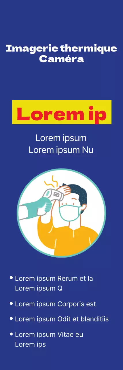 Instructions de mesure de la température bleues et faciles à lire