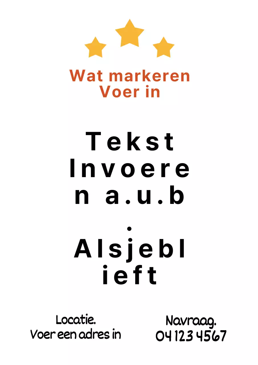 Witte, eenvoudige ontwerpposter met veel inhoud