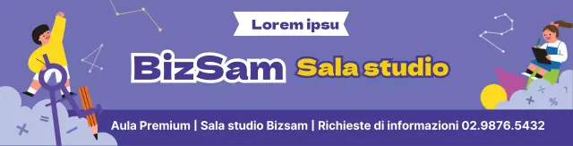 Illustrazione di un pianoforte viola che promuove una scuola di musica