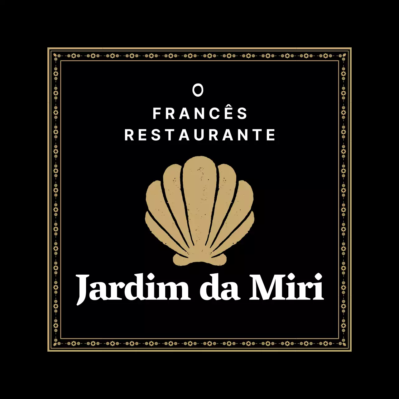 Um restaurante francês com uma moldura dourada ornamentada