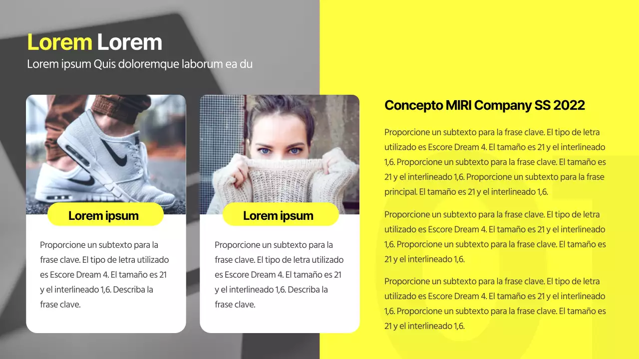 Un tema de marca corporativa moderno y único en amarillo y gris