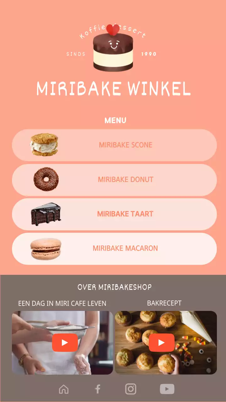 Roze Schattig DessertIllustratieKnop Design's Bakkerij