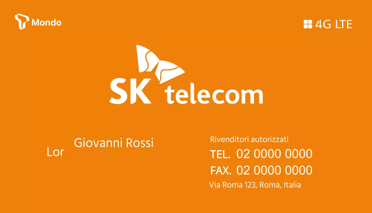 Biglietto da visita semplice in rosso e arancione