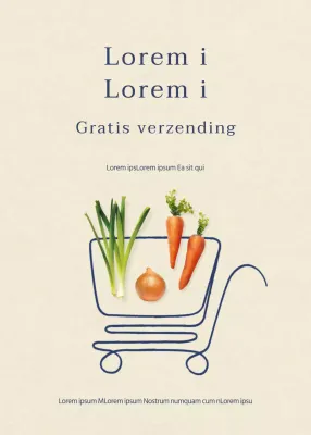 Levering van verse producten met een schone beige achtergrond