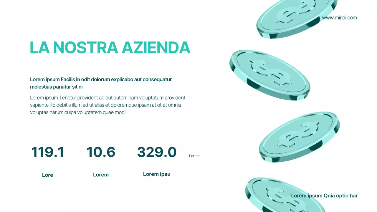 Un prospetto geometrico di una società di intermediazione in bianco e menta
