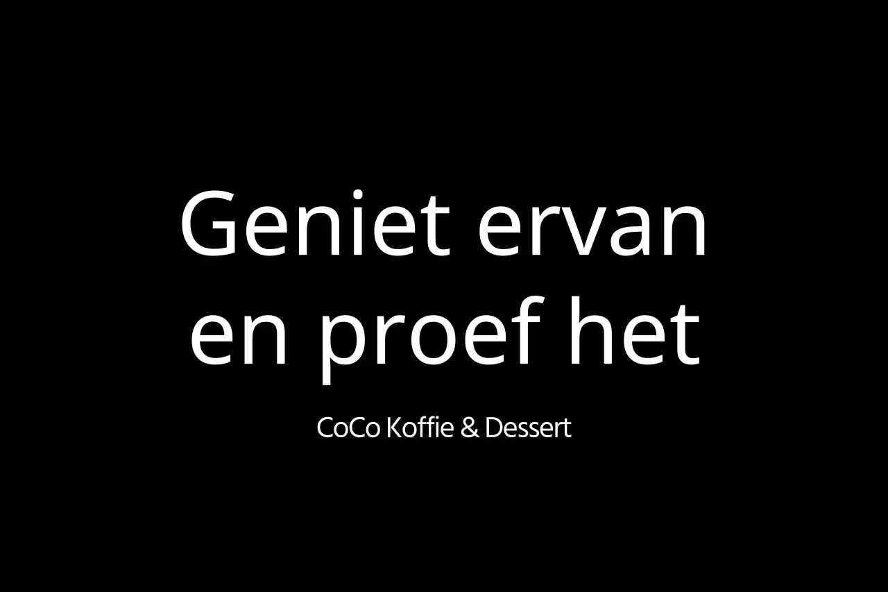 Geniet van de koffiesmaak!