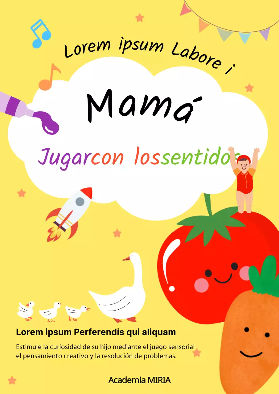 Bonita portada de libro sensorial infantil en amarillo y arco iris