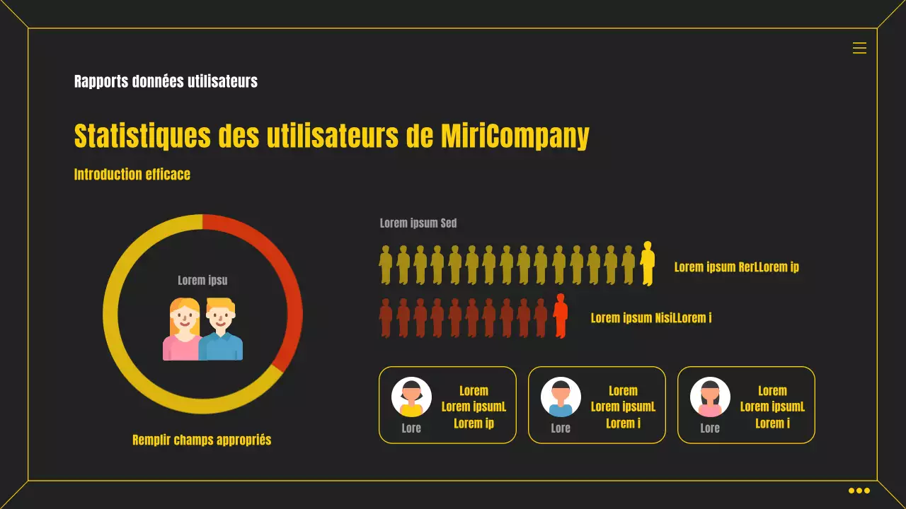Carte de pointage d'entreprise infographique simple en noir et jaune