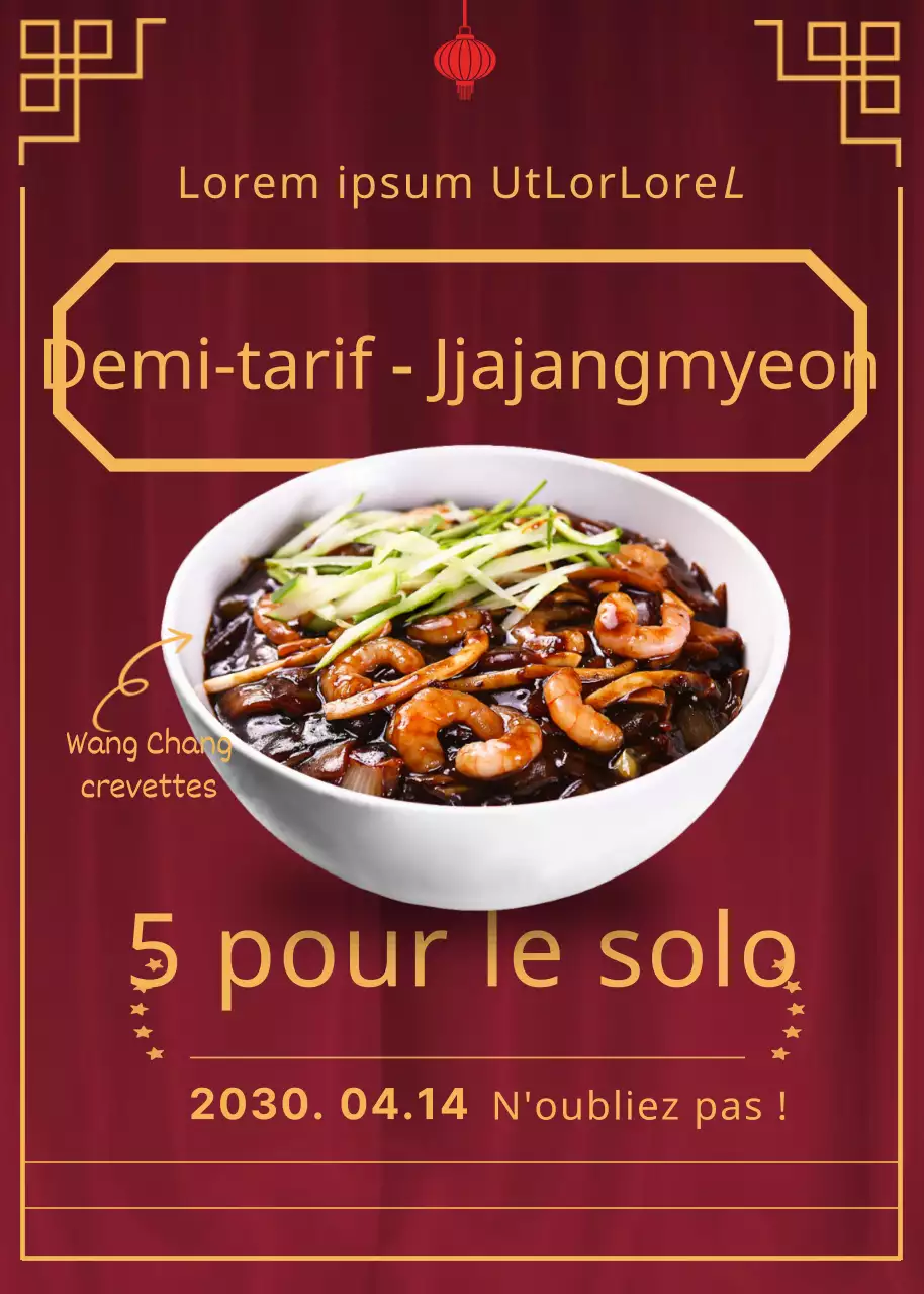 Fond rouge Noir Jour Jjajangmyeon réduction (popup)