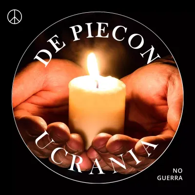 Imagen fotográfica a la luz de las velas de las oraciones contra la guerra en Ucrania