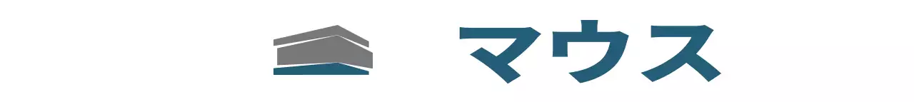 グレーとブルーのロゴが強調されたインテリア会社の宣伝用。