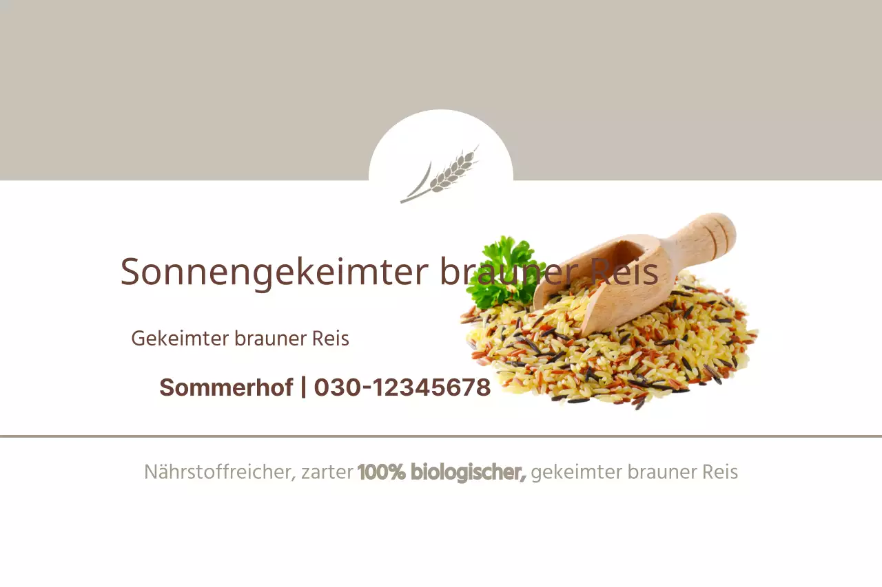 Sonnengekeimter brauner Reis