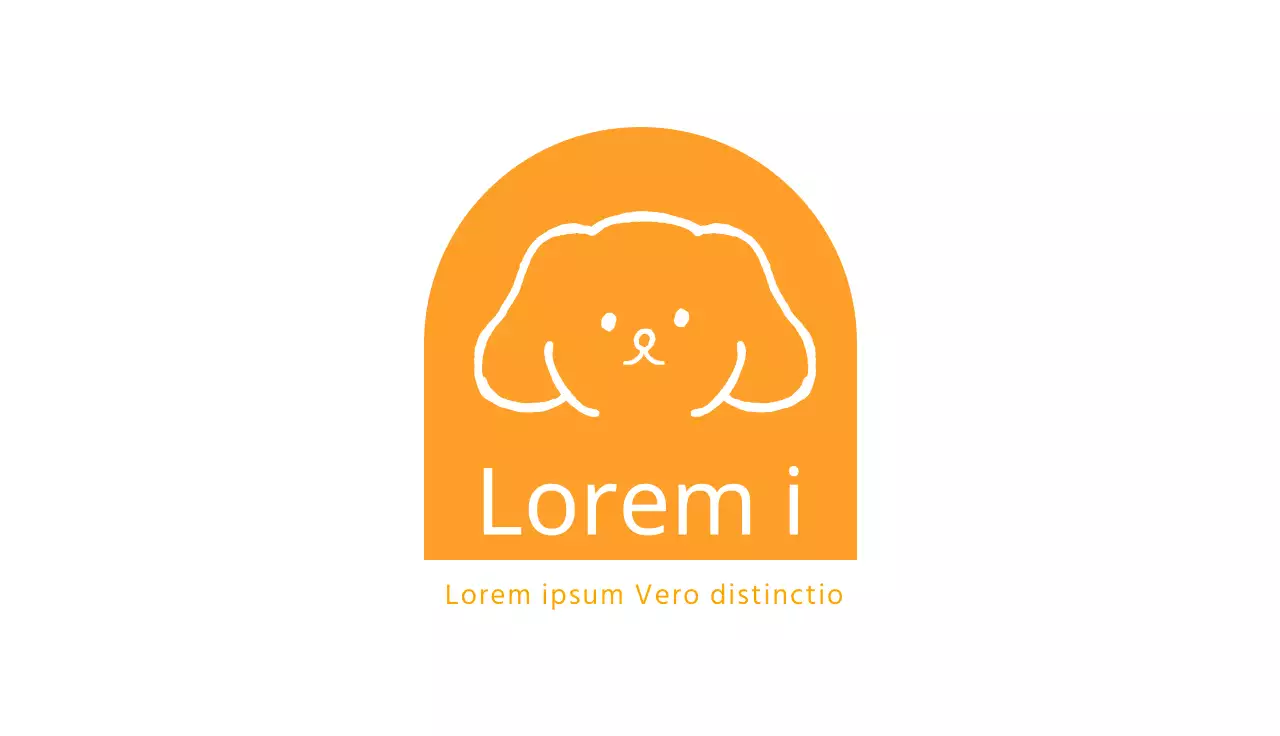 Carino biglietto da visita di un pet cafè con illustrazione di un cane giallo