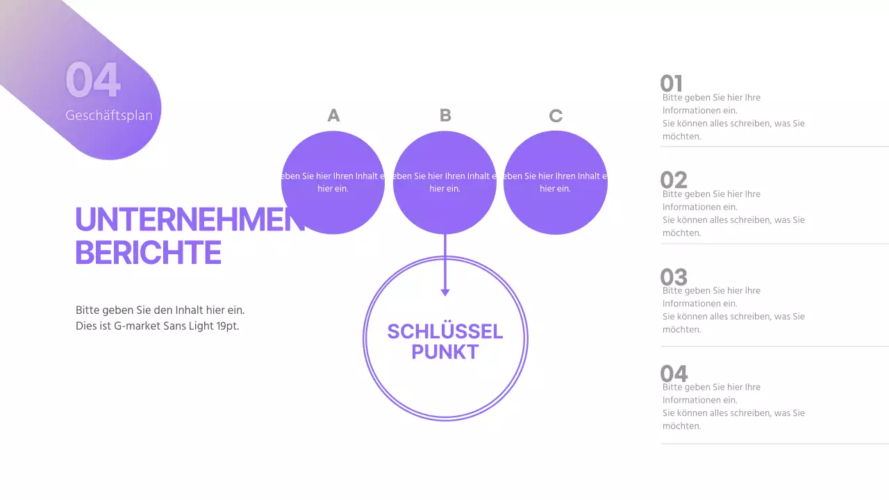 Lila Gelb Einfaches Konzept Businessplan