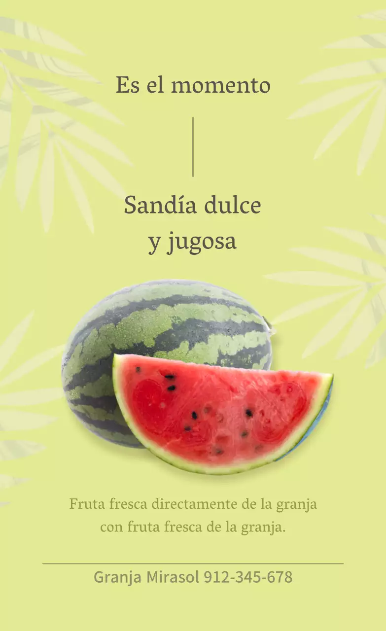Pegatina de sandía de la granja a la mesa