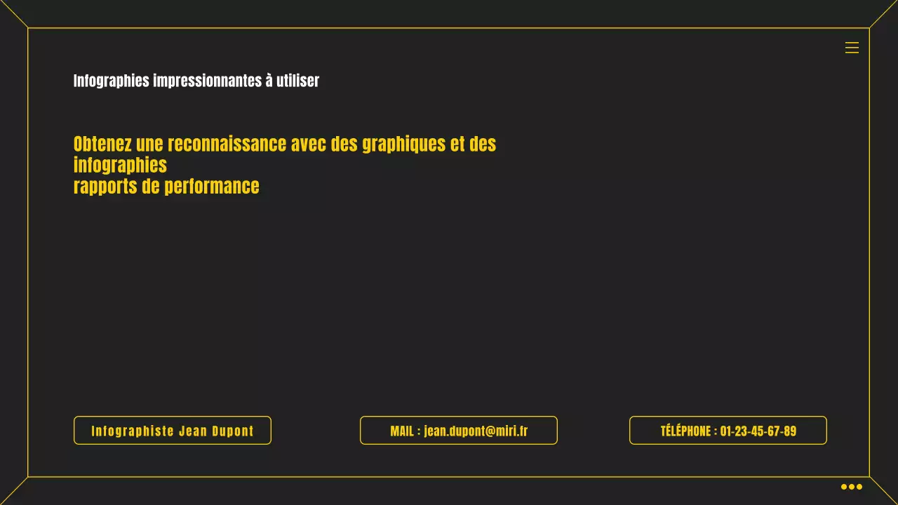 Carte de pointage d'entreprise infographique simple en noir et jaune