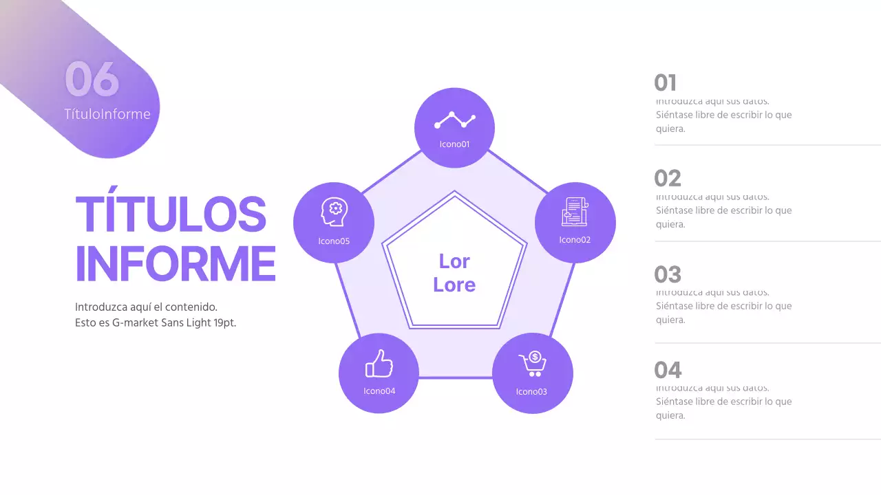 Púrpura Amarillo Concepto simple Plan de empresa