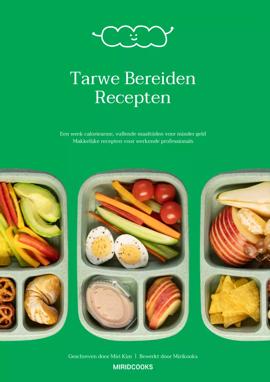 Groen schattig geïllustreerd maaltijdrecept