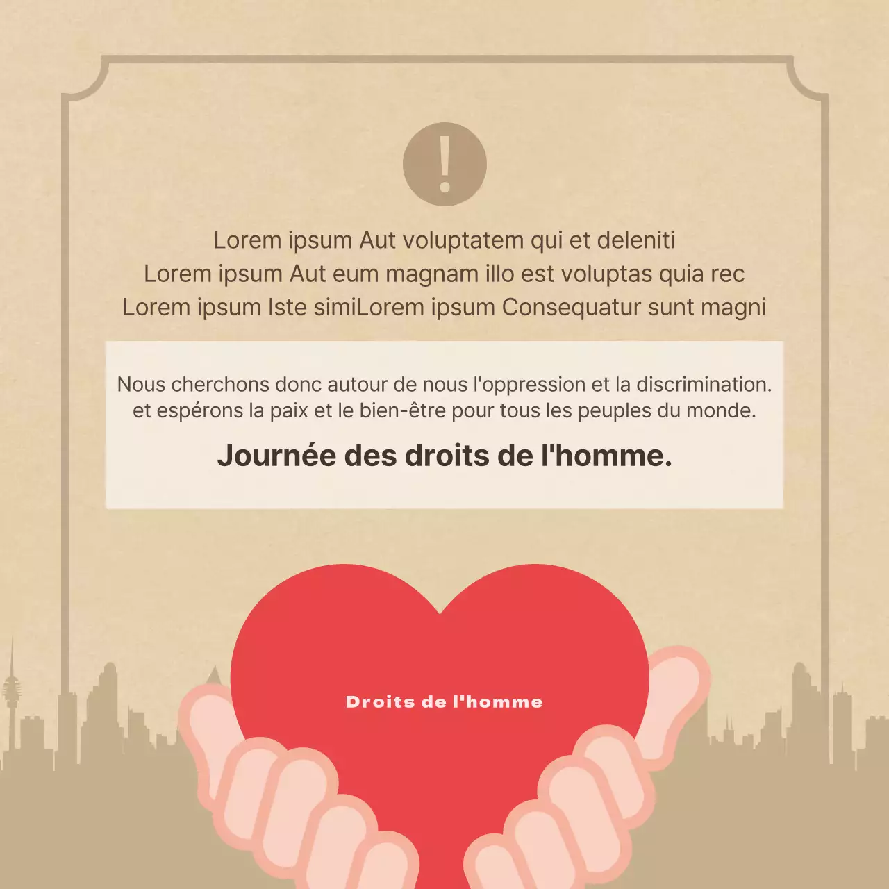 Carte de la Journée mondiale des droits de l'homme de DuclassNews Design