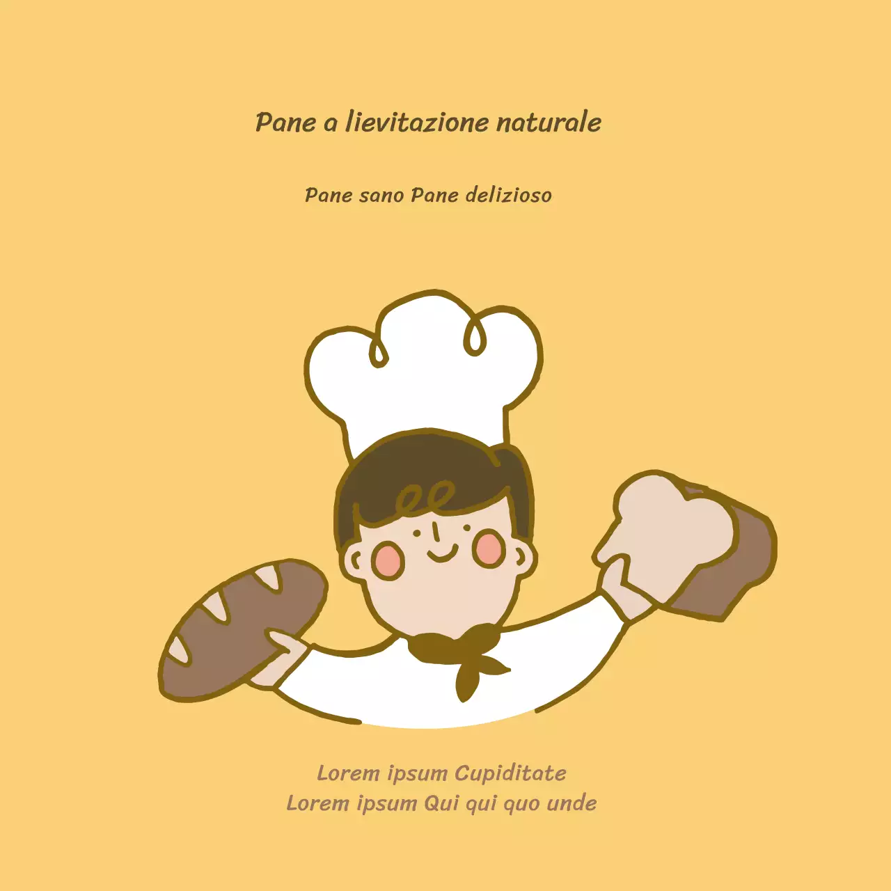 Giallo Carino ChefPersonaggio Panificio CartolinaPostcard