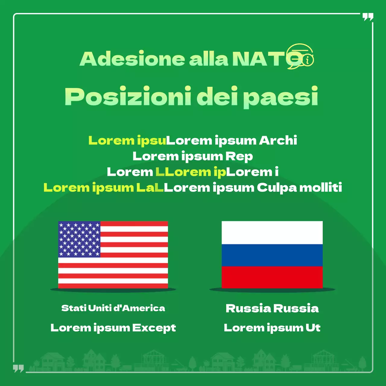 Visioni transfrontaliere in verde e giallo CardNews