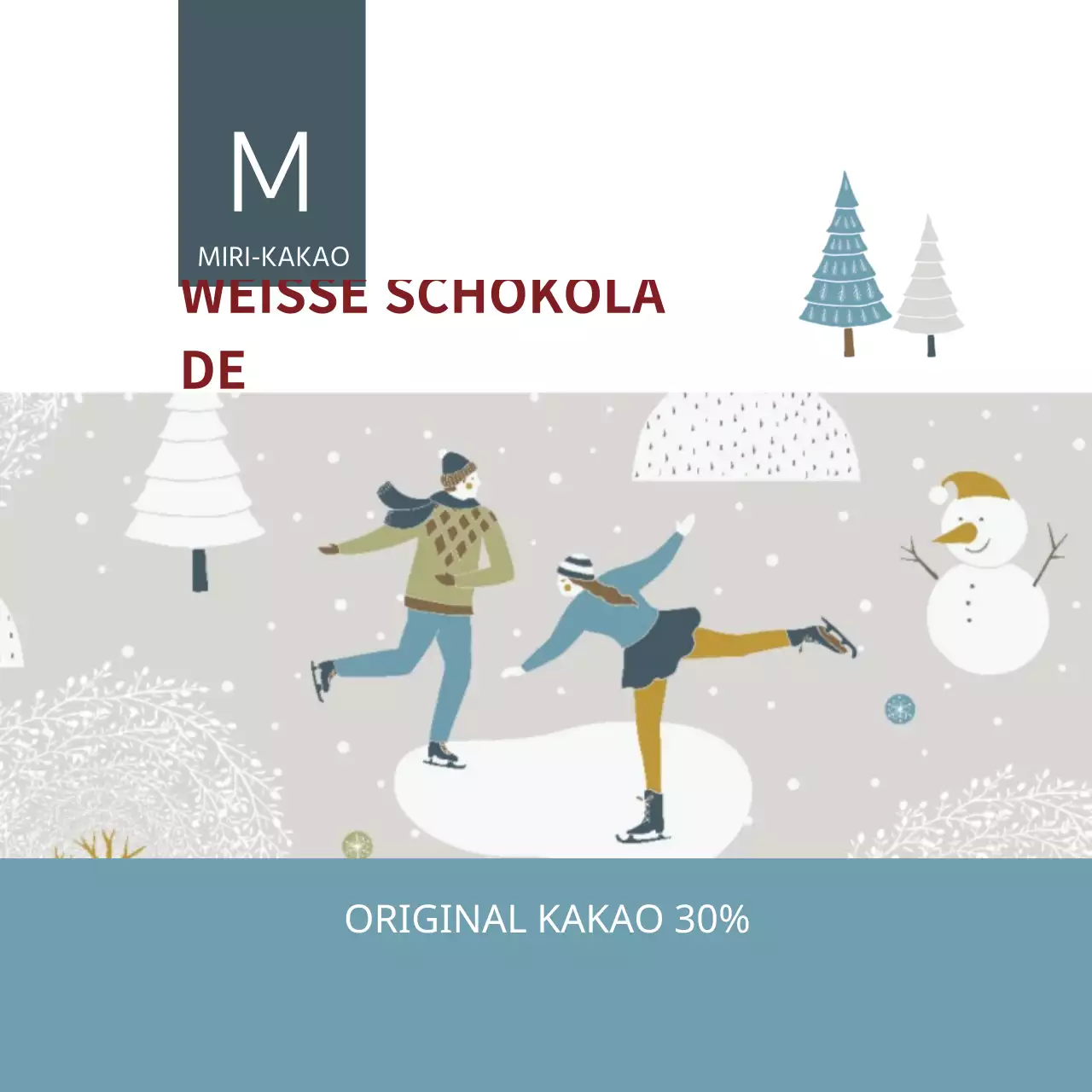 Navy Sky Winter Illustration Heiße Schokolade Tee Etikett