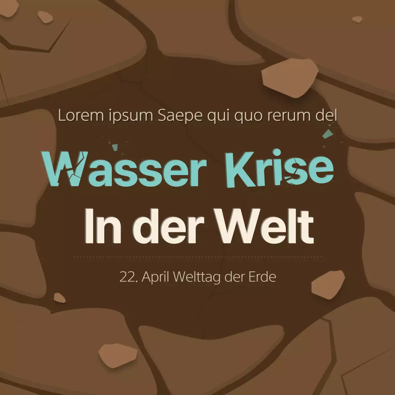 Trockenheit und Wasserschutz im Konzept der braunen rissigen Erde