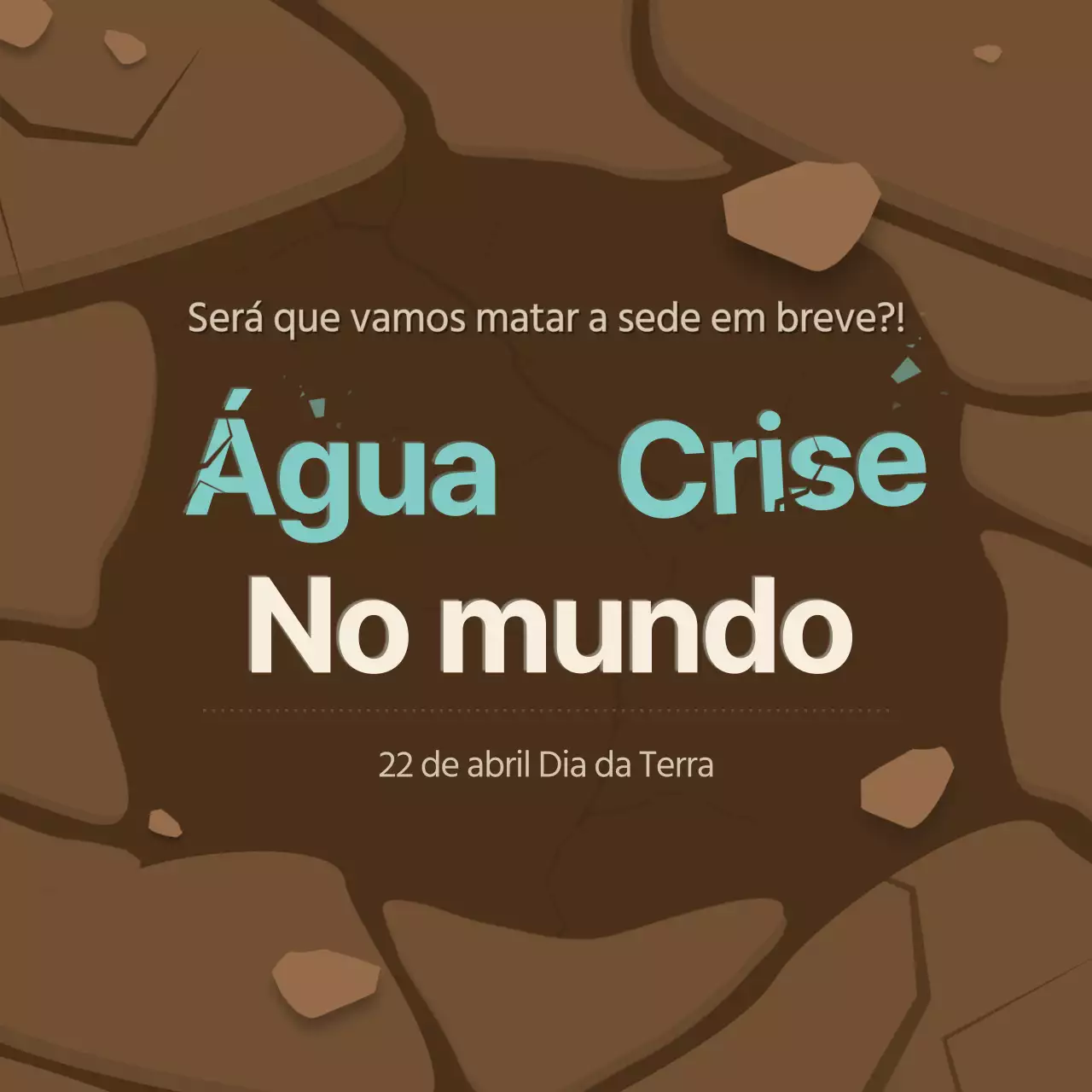 Seca e conservação da água no conceito de terra rachada castanha